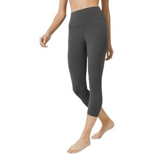 Lululemon Align Gray Cotton Terry Crop Leggings Size 2